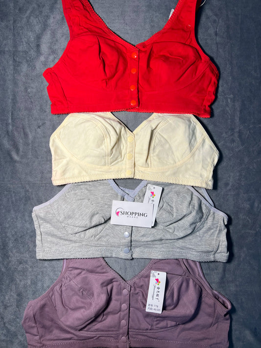 Multi-Colors Winter Button Bra for Women – Non-Wired Front Button Design