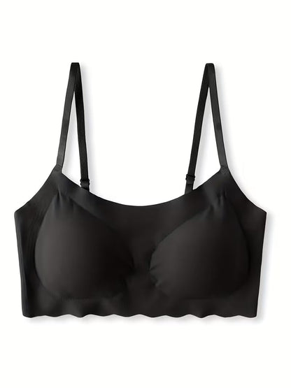 Nylon Push Up Bra for Women, Comfortable Seamless Back, Removable Pads, No Underwire